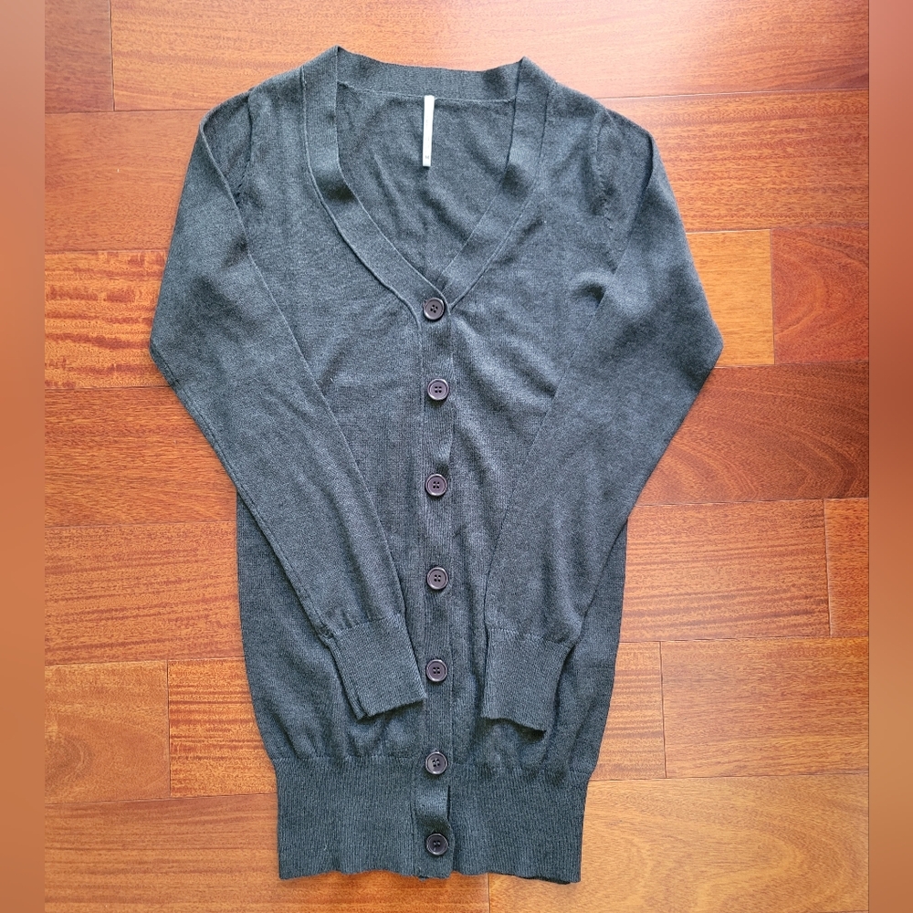 Women's Gray Cardigan Sweater